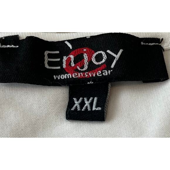 ENJOY WOMENS WEAR SCOOP NECK TANK TOP, WOMENS, XXL, SOLID WHITE, SLEEVELESS - Picture 7 of 9